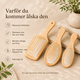 Skonsam hårborste i trä