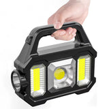 Ficklampa LED Solcells- & USB-uppladdningsbar