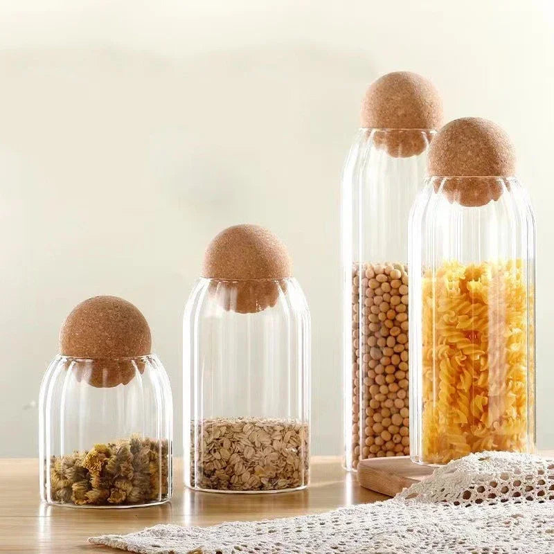 Förvaring Glas Burkar med Kork