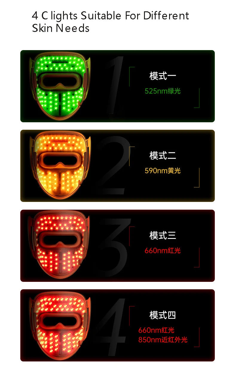 3D LED Light Therapy Face Mask