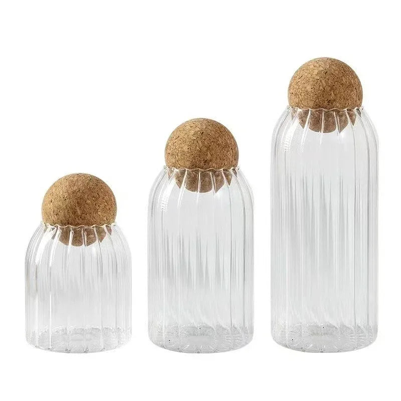 Förvaring Glas Burkar med Kork